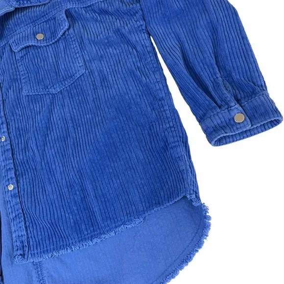 Zara Cobalt Blue Oversized Corduroy Jacket Shacket - Picture 4 of 16